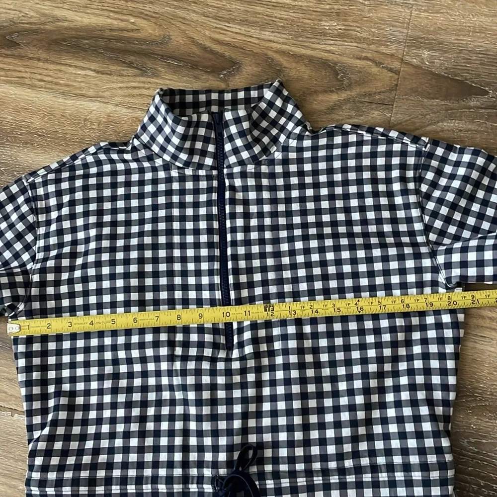 Draper James Activewear Gingham Cinch Waist Quarter-Zip - Picture 6 of 12